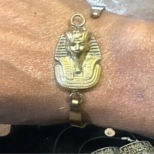 New Egyptian Revival solid brass King Tut pharaonic bracelet Unisxex 1-o-Kind 🔥